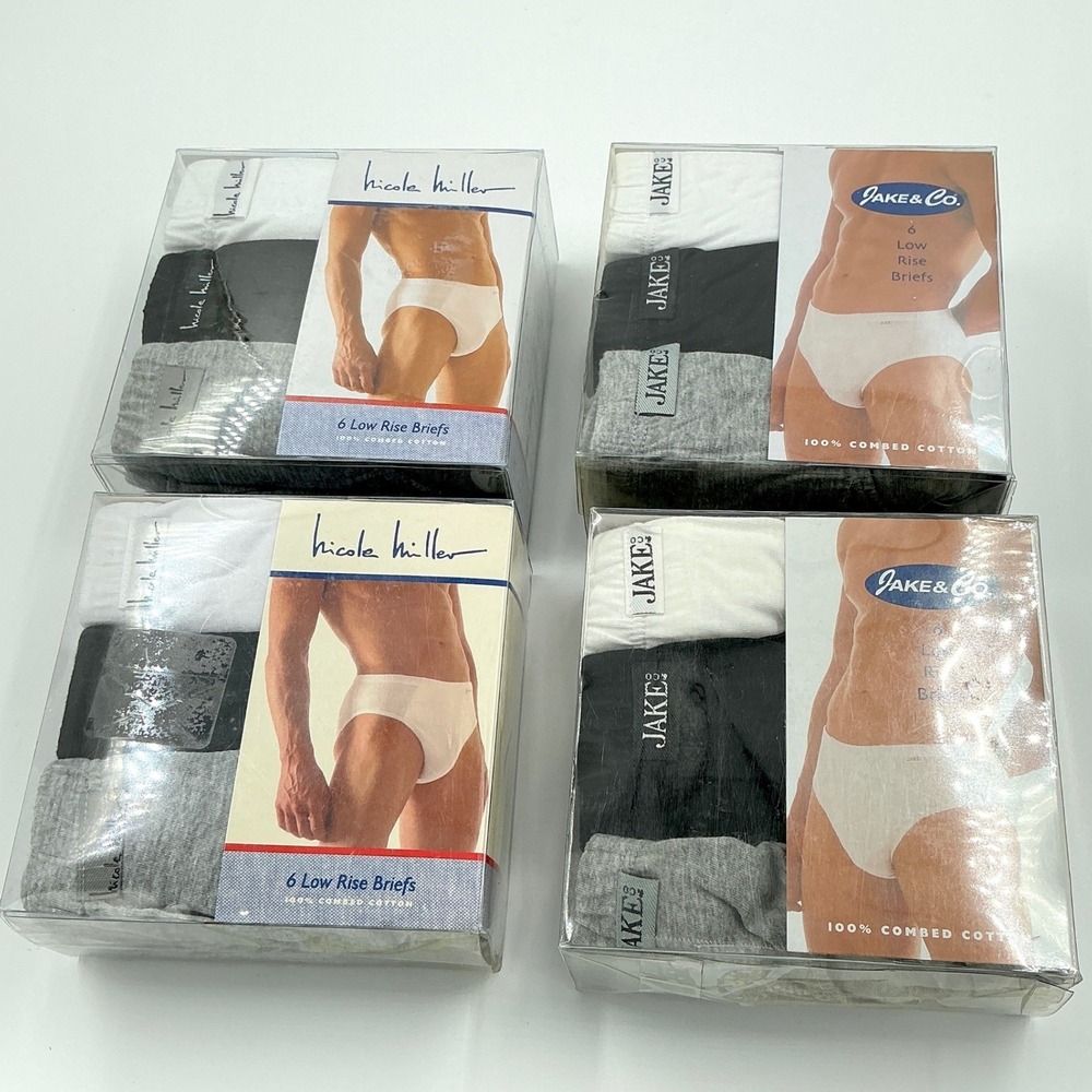 Nicole Miller Jake & Co Size 36-38 Large 6 pack 24 pair Low Rise Briefs Vintage